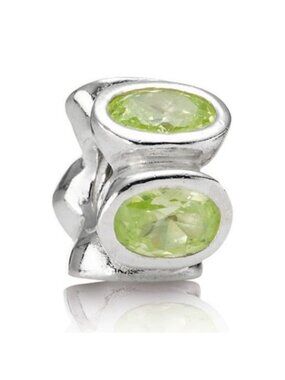 Pandora Retired Sterling Silver with Lime Zirconia Oval Lights Bead - 790311CZL